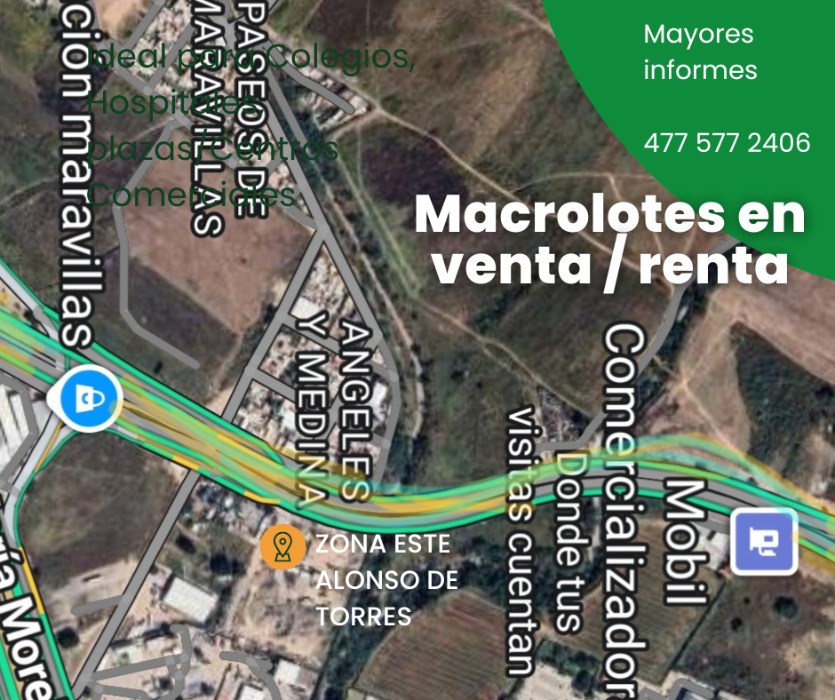 Terreno comercial con más de 100 mts de frente a Alonso de Torres