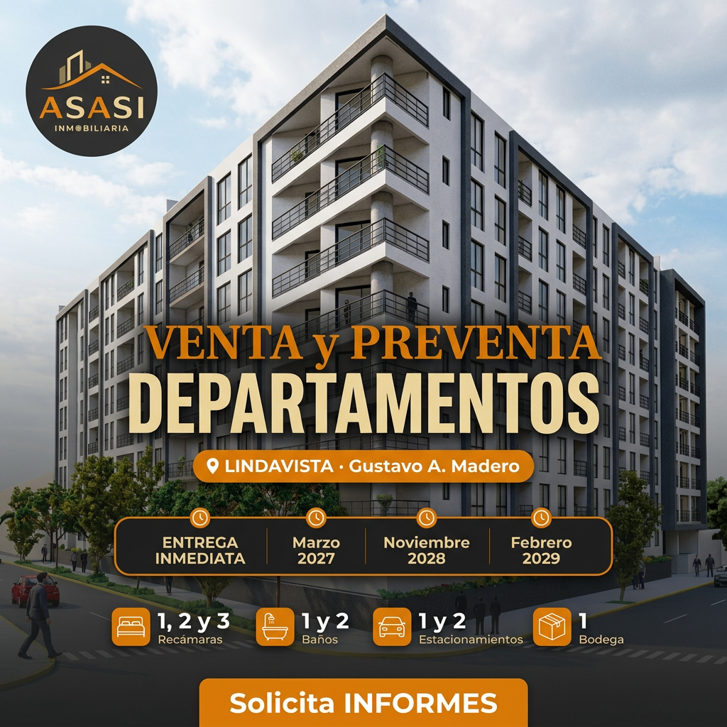 VENTA DEPARTAMENTOS LINDAVISTA, GUSTAVO A. MADERO